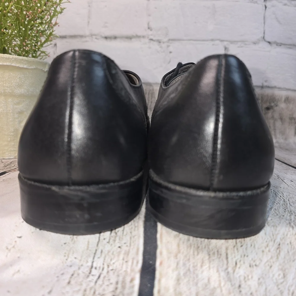 JOSEPH ABBOUND BOWIE BLACK LEATHER WINGTIP OXFORD DRESS SHOES BLACK MENS 9.5